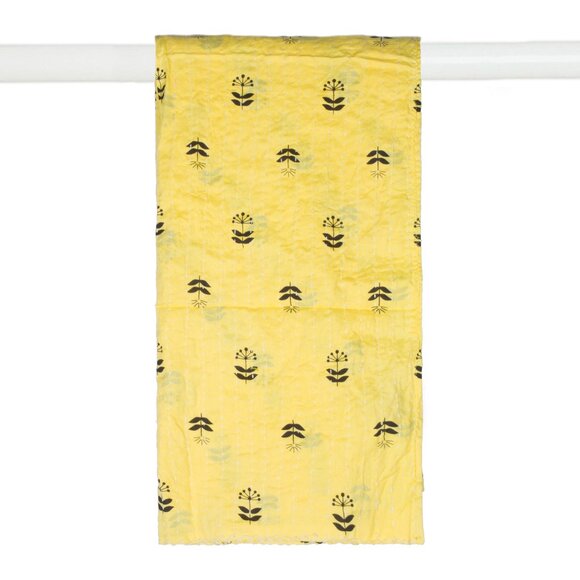 Taj Hotel Home Decor Kantha Cotton Scarve | 1-Piece | Multicolor | 18"x72" - Picture 2 of 2